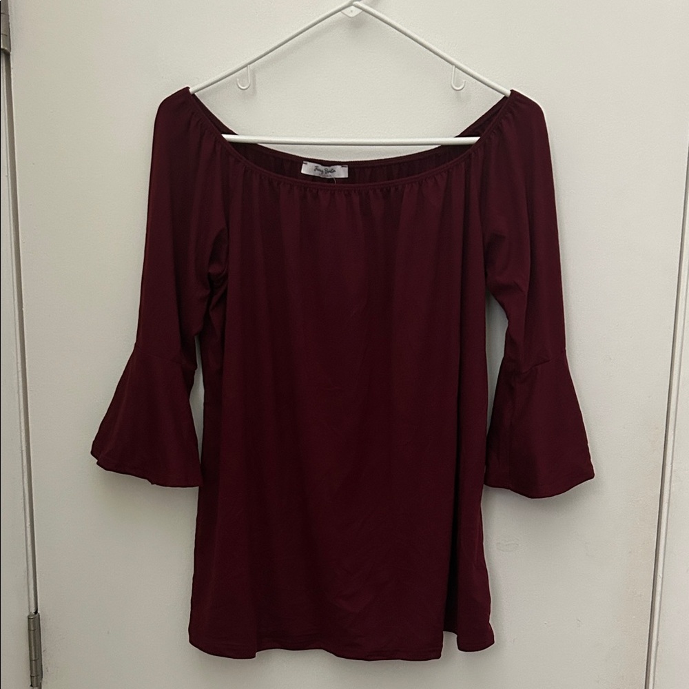 Chic Off-Shoulder Burgundy Blouse